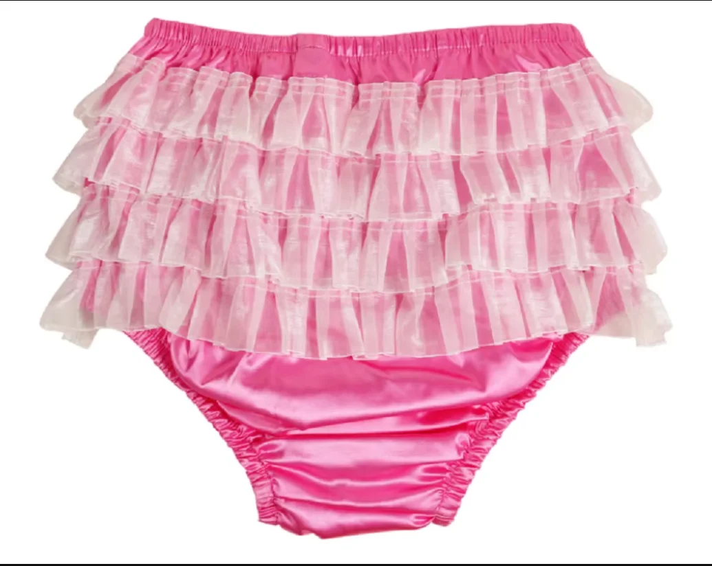 Veelkleurige mode volwassen gigantische baby sexy meisje lichtpaars satijnen voering sissy rollenspel make-up bal meid crossdressing gothic