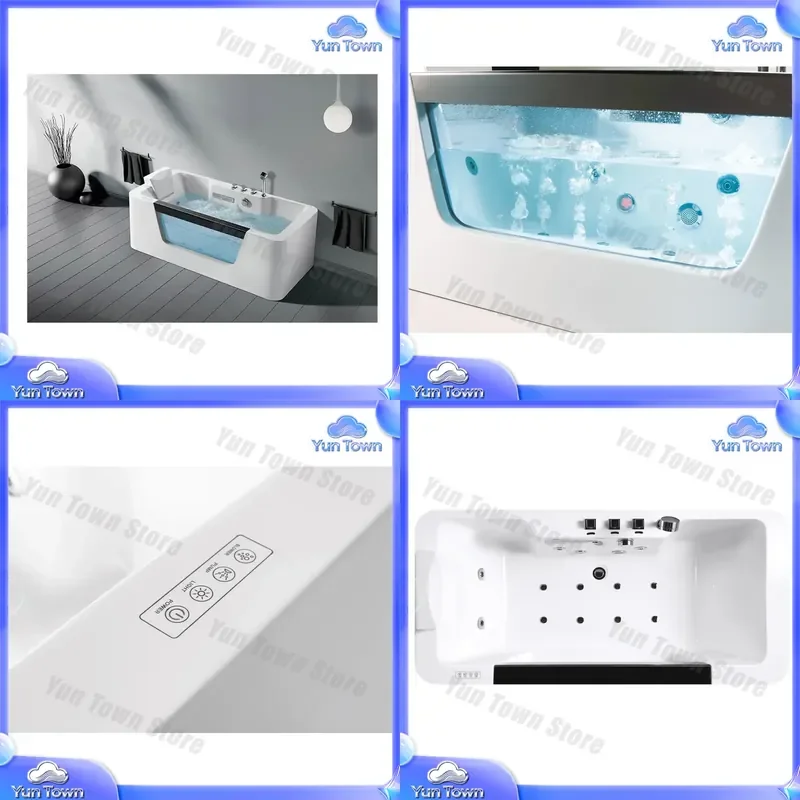 Walk in Bathtub for Universal Fit Whirlpool Jetted Soaking Tub with Massage System for Elderly Adults Safety Bath Tub for