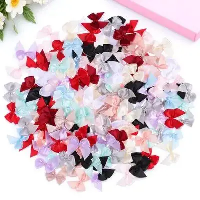 

180pcs Mini Bows Small Bowknots For Crafts Ribbon Bow Decor Tiny Satin Bows For Hair Clothing Sewing Scrapbooking Diy Party