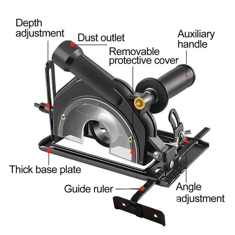 Angle Grinder Base Bracket 45°Degree Adjustable Cutting Base Positioning Bracket Stable Slotting Stand Tools Bracket Accessories