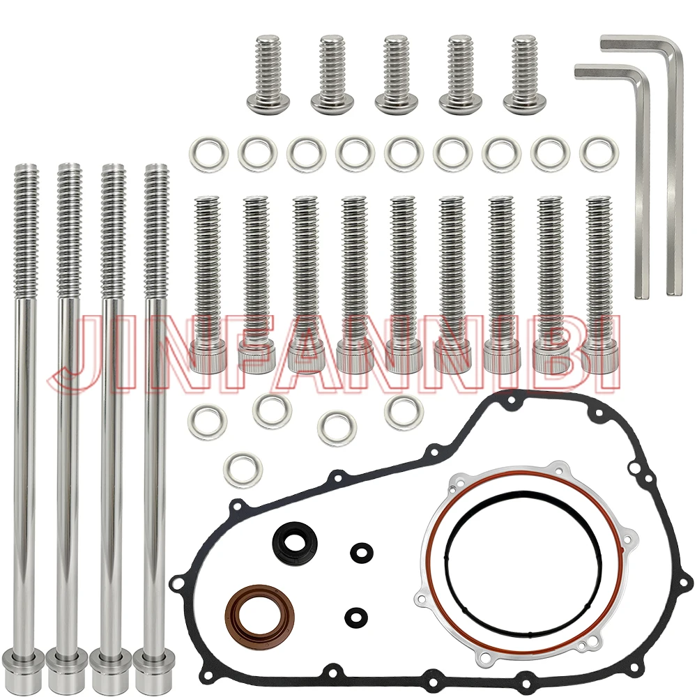 

for Harley Electra Glide 2007-2010 2011 2012 2013 2014 Primary Gasket Seals & Clutch Cover Bolts Kit