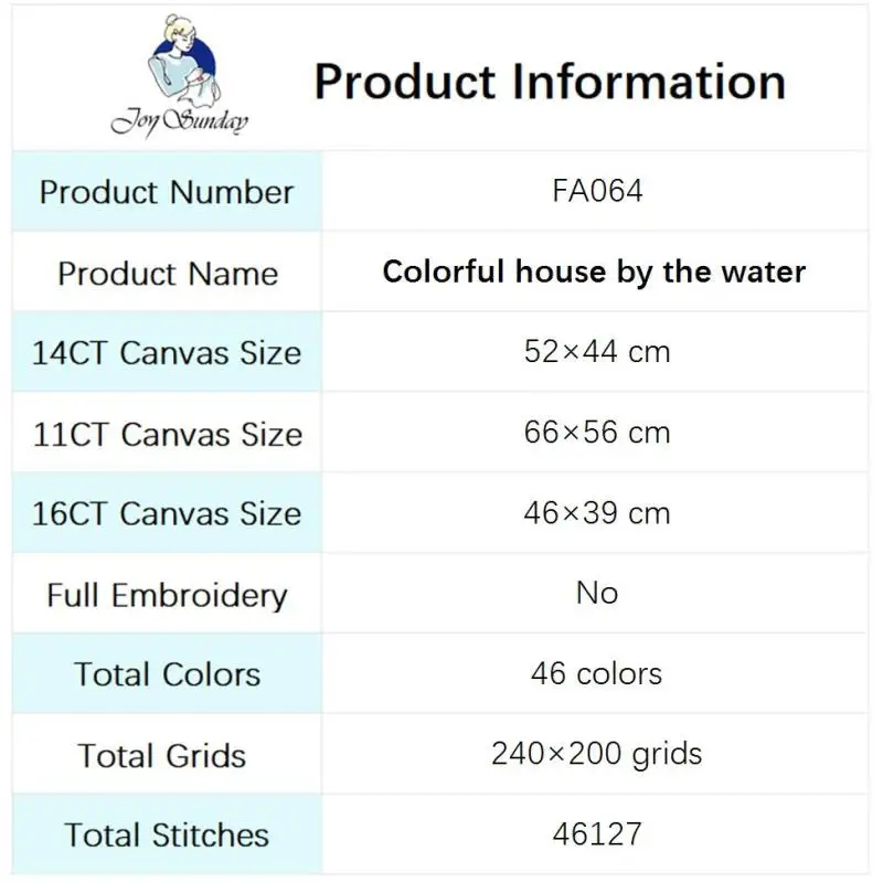 Casa colorata dopo l\'acqua Paesaggio Kit punto croce 14CT Contato 16CT 11CT Tela stampata DMC Filo ricamo Decorazioni per la casa fai da te