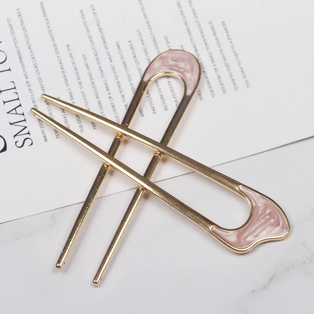 Shell Hairpin Metal U Shaped Hair Pins Hair Fork U French Hair Pin Simple And Fashionable Hair Accessories For Women