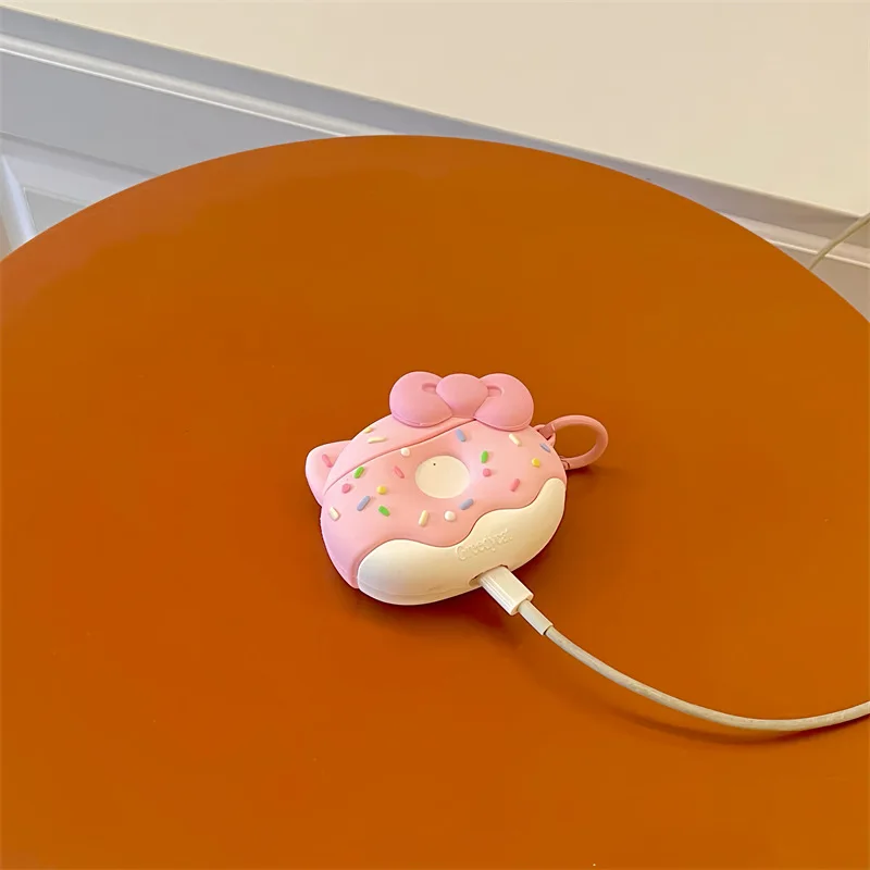 3D Doughnut Hello Kitty Earphone Cover For Apple AirPods 1 2 3 Generation Airpods Pro/Pro2 Wireless Bluetooth Headphone Case