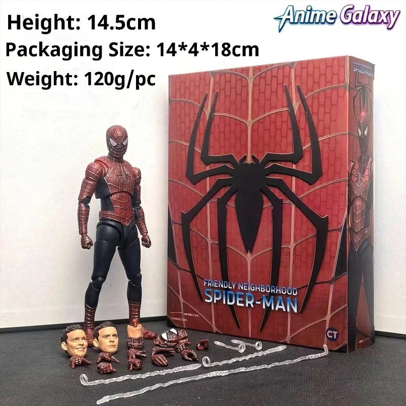 

Spider-Man 3 Black Suit Tobey Maguire Articulated Action Figure Collectible Model Toy Assemble Display Figure Kids Adult Gift