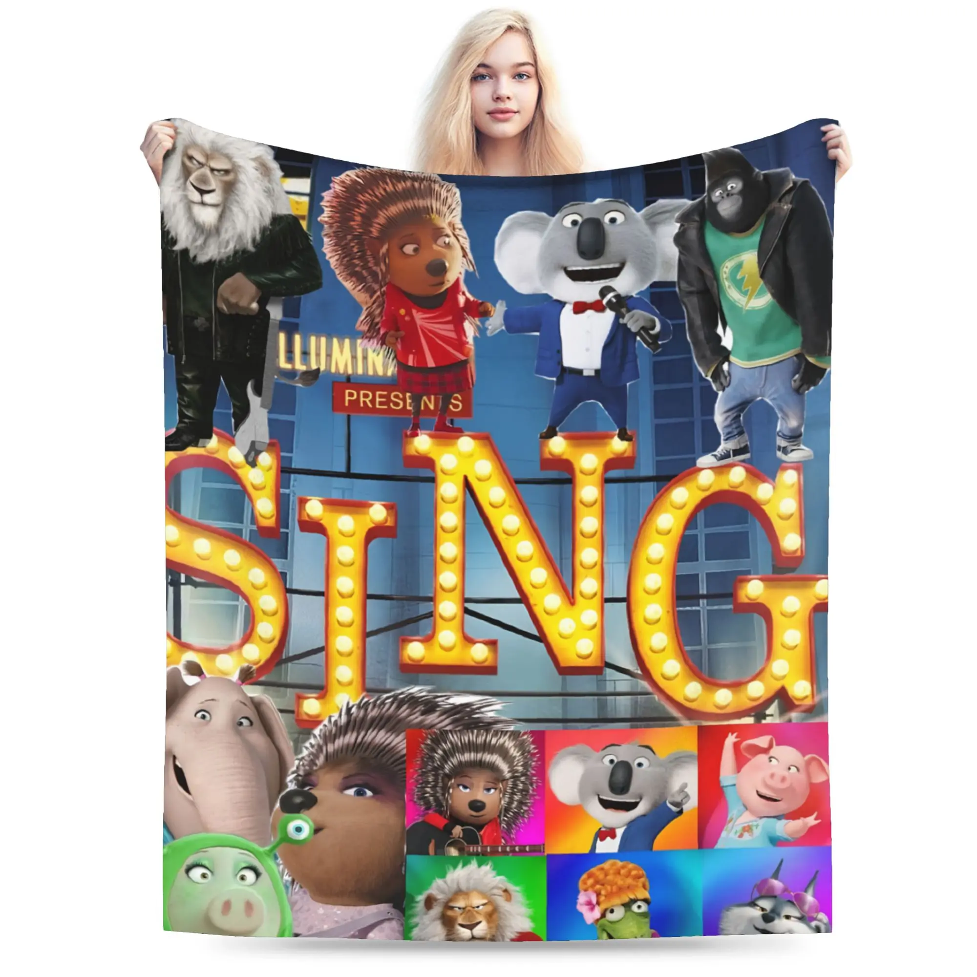 Sing 2 Movie Gift Blanket For Men Women Super Soft Warm  Throw Blankets for Bed 50x60 Inches Multiple Sizes