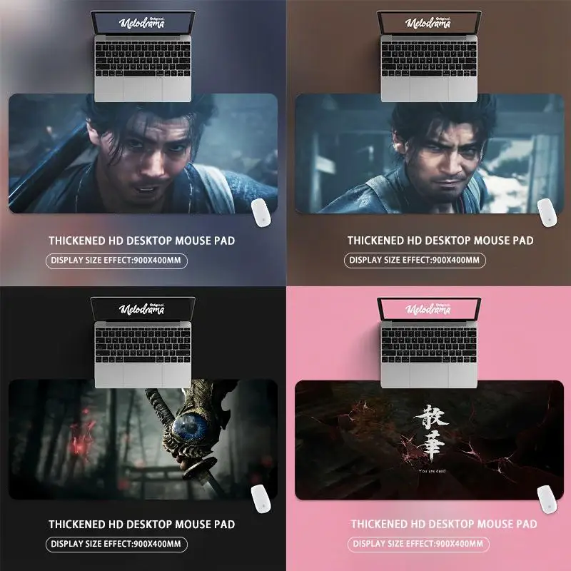 Onimusha Way of the Sword Mouse Pad Tapetes de Mesa Teclado, Borracha Kawaii, Tapete de Mesa Antiderrapante, XXL,90x40cm