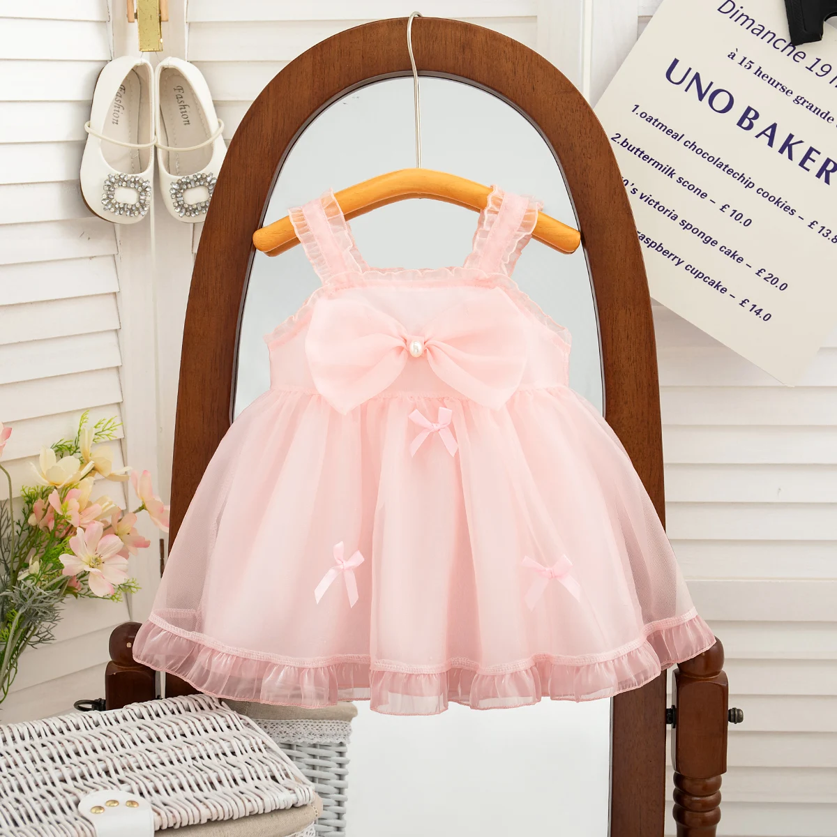 Newborn Girl Dress Lace Bow Children Summer Red Evening Party Princess Dress Baby Girl Birthday Gift