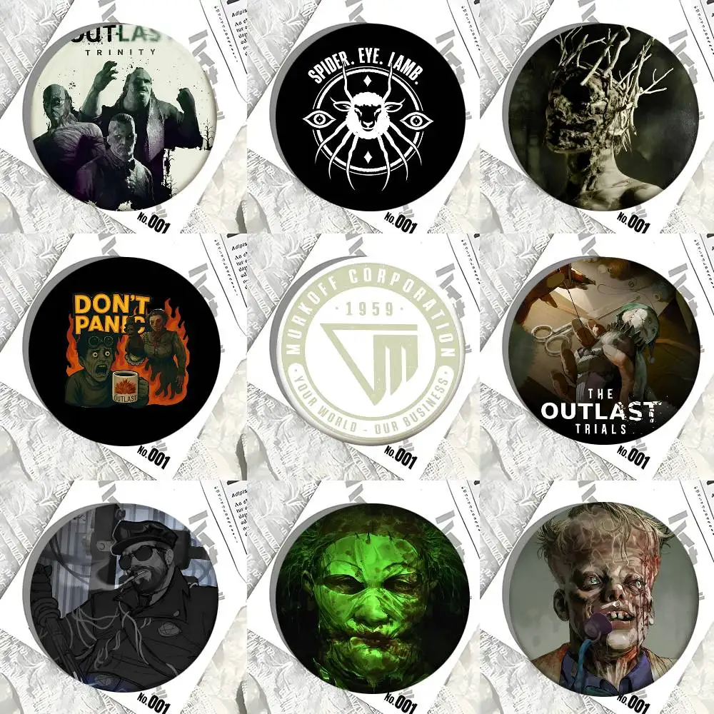 Game The O-outlast Trials Laser Round Badge Creative Brooch Clothing Backpack Accessories Lapel Pin
