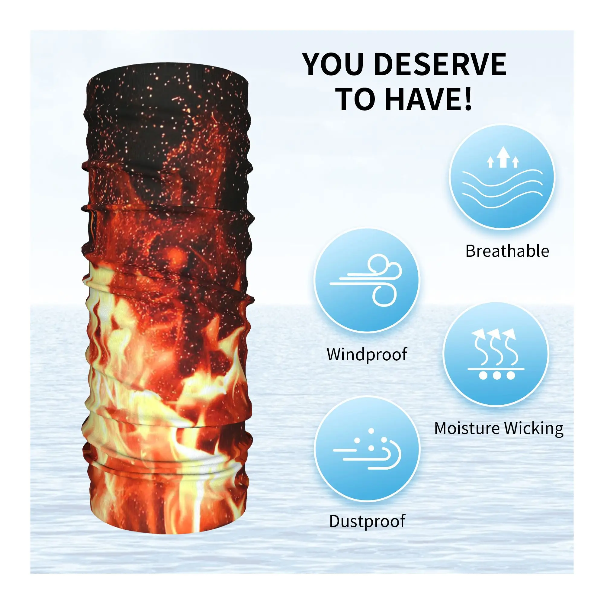 حرق النار مع الشرر باندانا غطاء الرقبة المطبوعة وشاح سحري متعدد الوظائف أغطية الرأس المشي لمسافات طويلة الصيد للرجال النساء الكبار