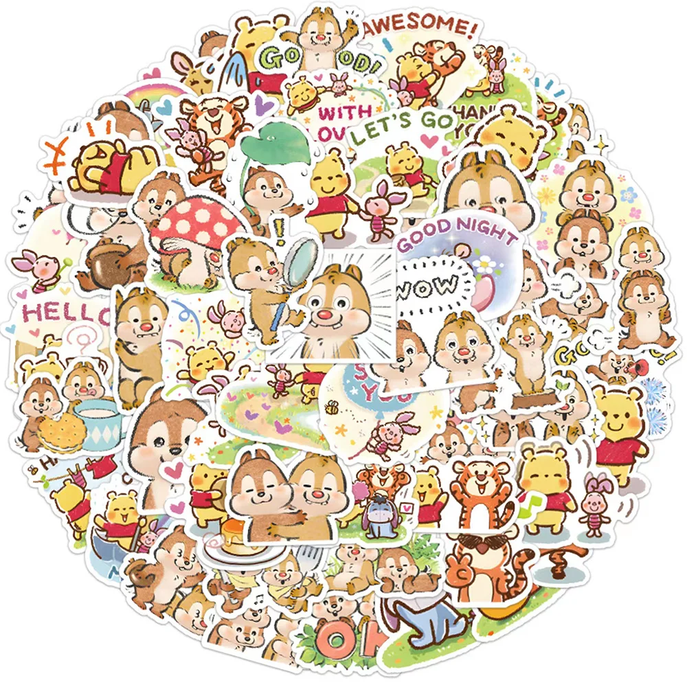 10/30/62PCS Disney Cartoon Winnie The Pooh Chip 'n' Dale Stickers DIY Phone Guitar Laptop Luggage Skateboard Graffiti Decals Fun