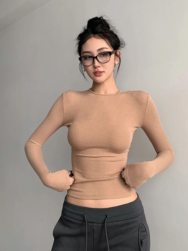 

Женская облегающая футболка Kardaian Sle Slim Fit с длинным рукавом, топ с эффектом утягивания, высококачественный облегающий топ для осени