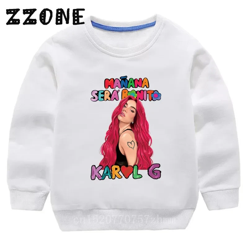 Manana Sera Bonito Karol G Print Fashion Kids Sweatshirts Funny Children Hoodies Baby Pullover Outwear Tops Girls Boys Clothes