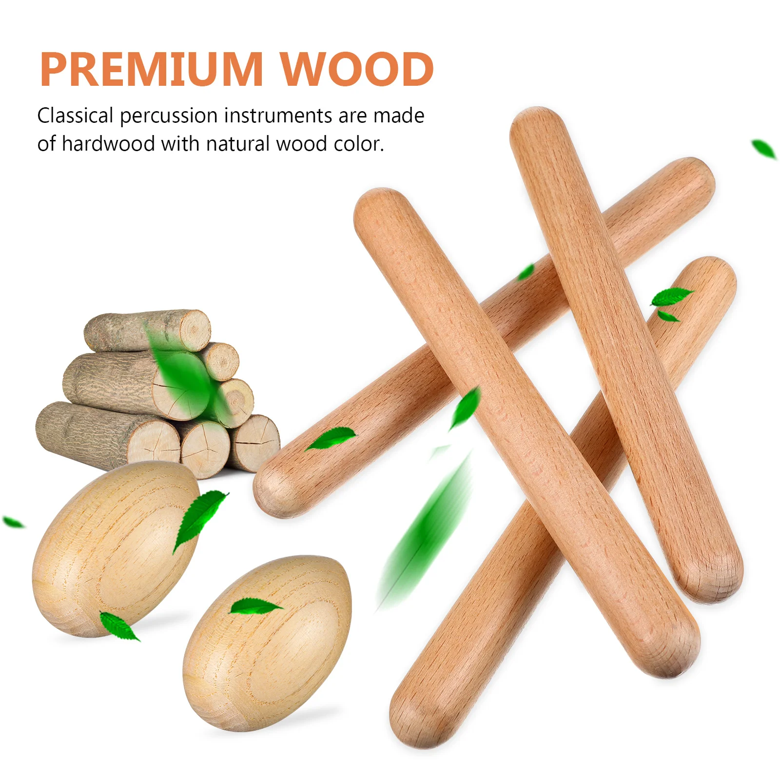 

1 Set Kids Wooden Egg Shaker Rhythm Stick 20Cm Hardwood Percussion Instruments For Children Beginner African Latin Drum Playing
