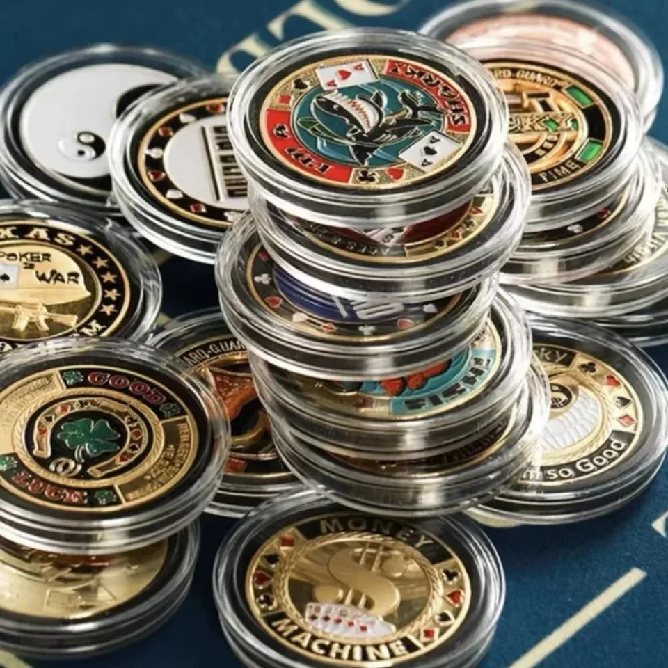 Lucky Poker Coin Card Guard Protector Poker Cards Good Luck Challenge Coin Casino Chips Dealer Token Souvenir Collectible Gifts, image 5