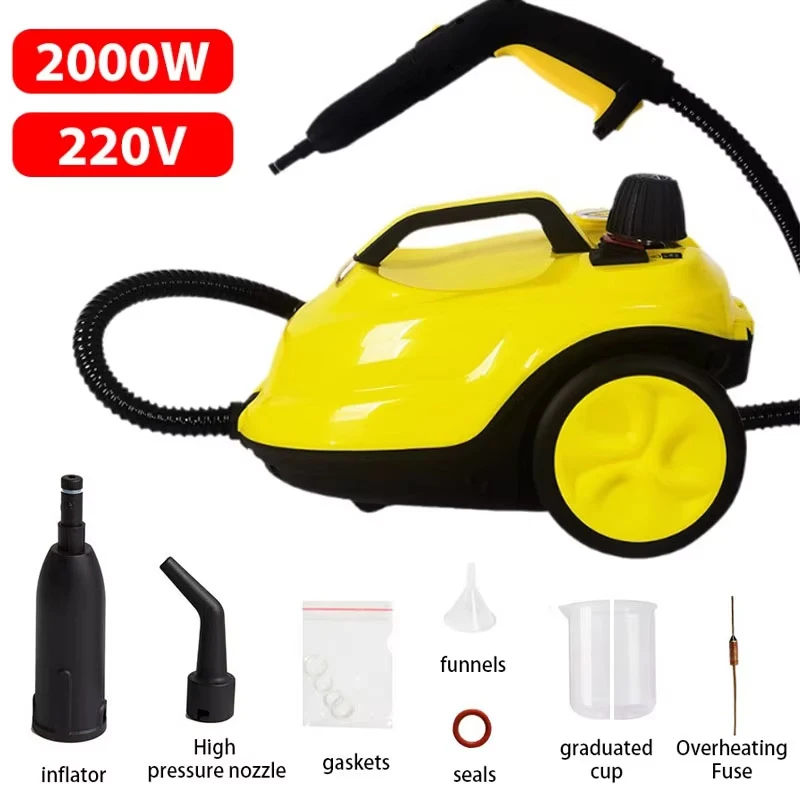 2000W Steam Cleaner for Kitchen Range Hood Cleaning Home Sterilization Disinfection Car Interior Steam Cleaner Car Cleaning Tool