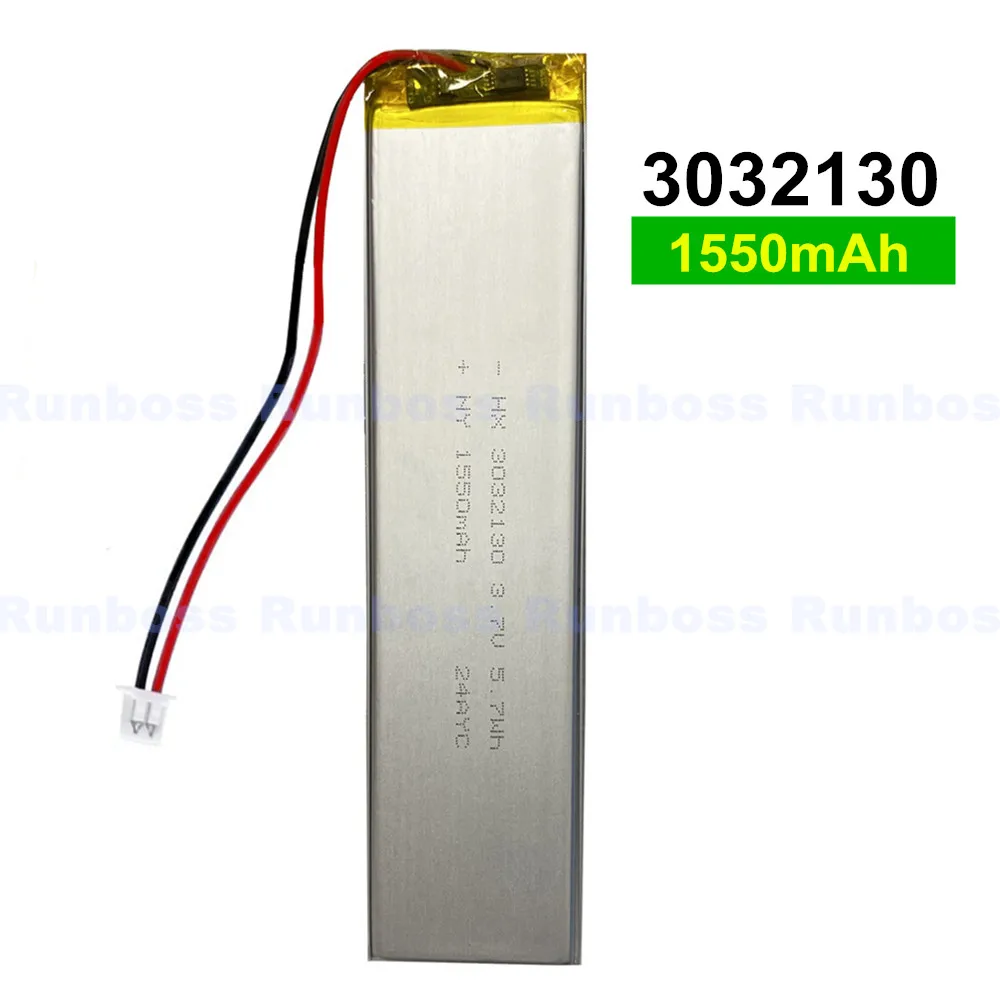 3032130 3.7V 1550mAh 1.25mm Connector Battery For Keychron K3 Keyboard Cells LED Lights Bluetooth Keyboard Car Recorder
