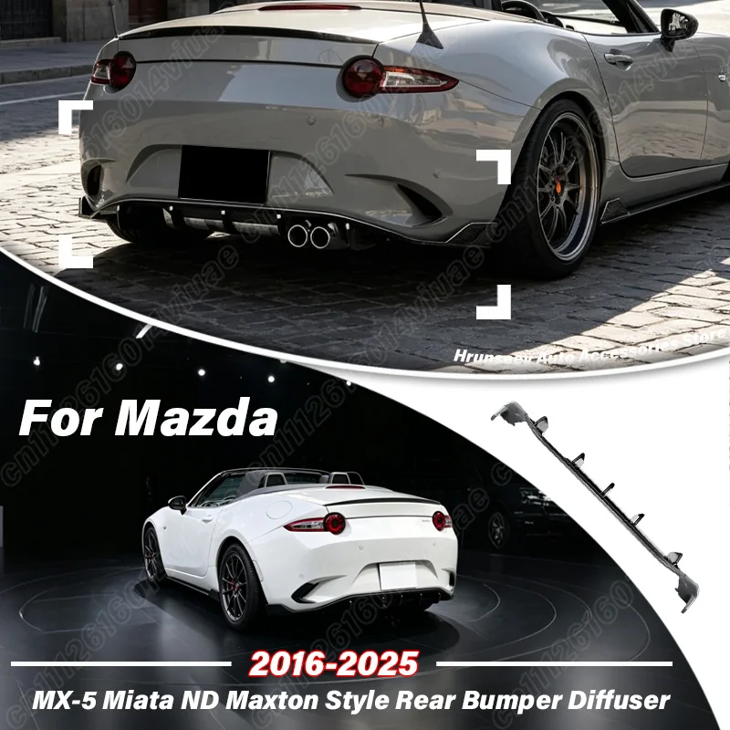 For Mazda MX‑5 Miata ND 2016 2017 2018 2019 2020 2021 2022 2023 2024 2025 Rear Bumper Diffuser Vehicle Lower Splitter Body Kit