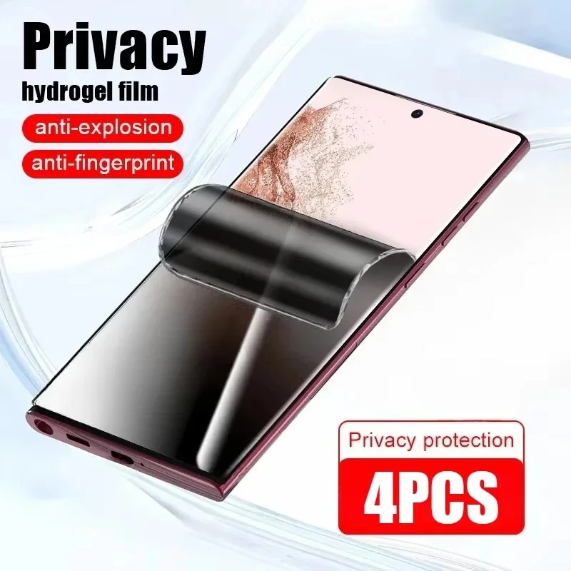 

1-4PCS Privacy Hydrogel Film For Samsung S24 Ultra S23 FE S22 S25 FE S25 Edge S23 S24 Plus Screen Protector Full Cover Anti-Spy