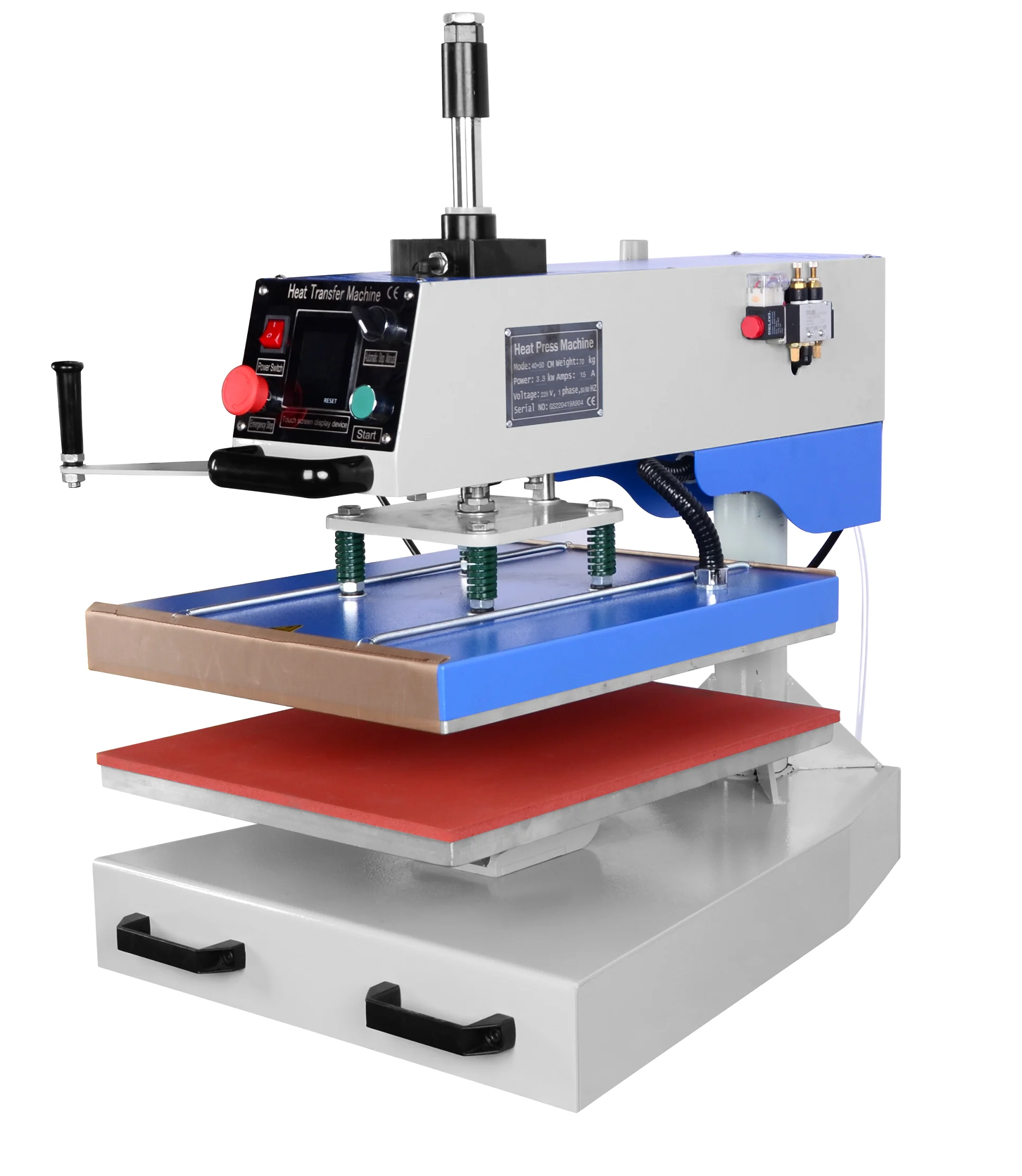 

Docker Type Pneumatic 1 Station Tshirt Printing Transfer Sublimation Heat Press Machine