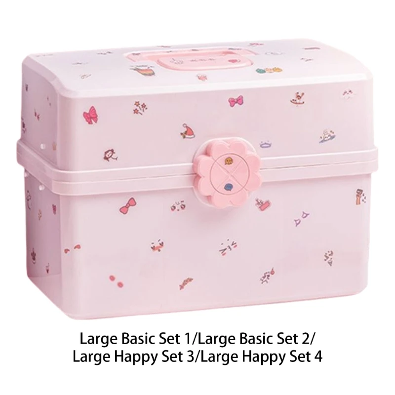 

Portable Children's Hair Ornament Storage Case Multipurpose Compartment Jewelry Box Lovely Fashion Accessory Holder K3KF