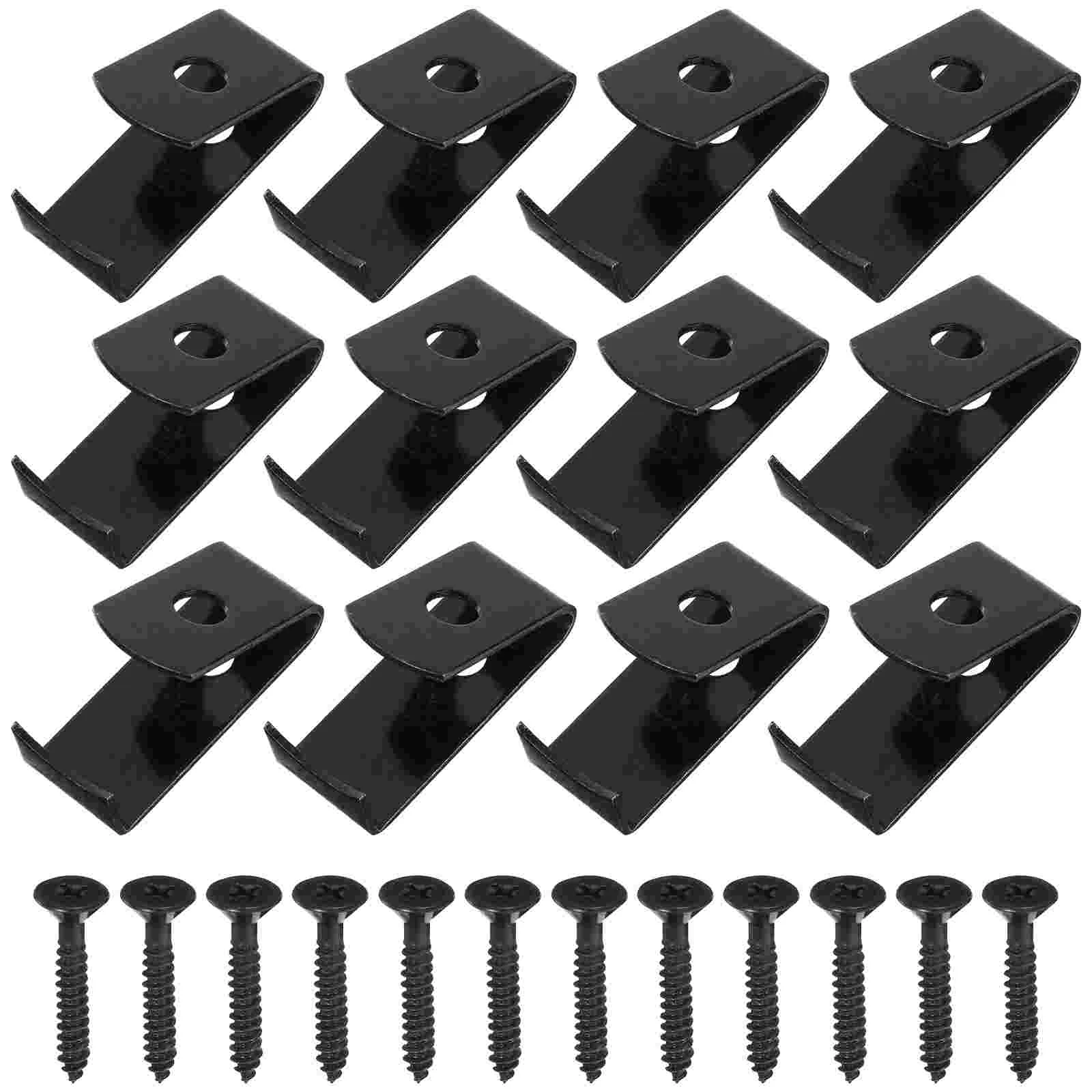 

12 Pcs Plant Stand Flower Pot Hook Series Planter Clips Decorate Black Iron Belt
