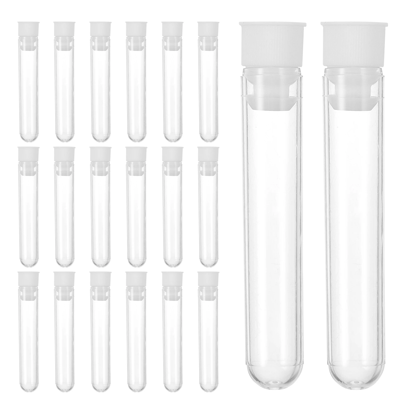 

100Pcs Clear Plastic Test Tube with Tight Seal Screw Cap for Science Labs Candy Wedding Favors Craft Storage Small