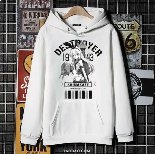 

Anime Kancolle Shimakaze Hooded Hoodie Cosplay Autumn Winter Men Women Coat Loose Jacket Tops anime