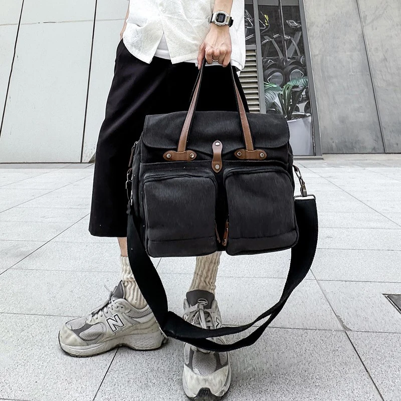 Large Capacity Briefcases Men Travel Bags Canvas Weekend Shoulder bags Multifunctional Messenger Tote Bag With Long Strape сумка