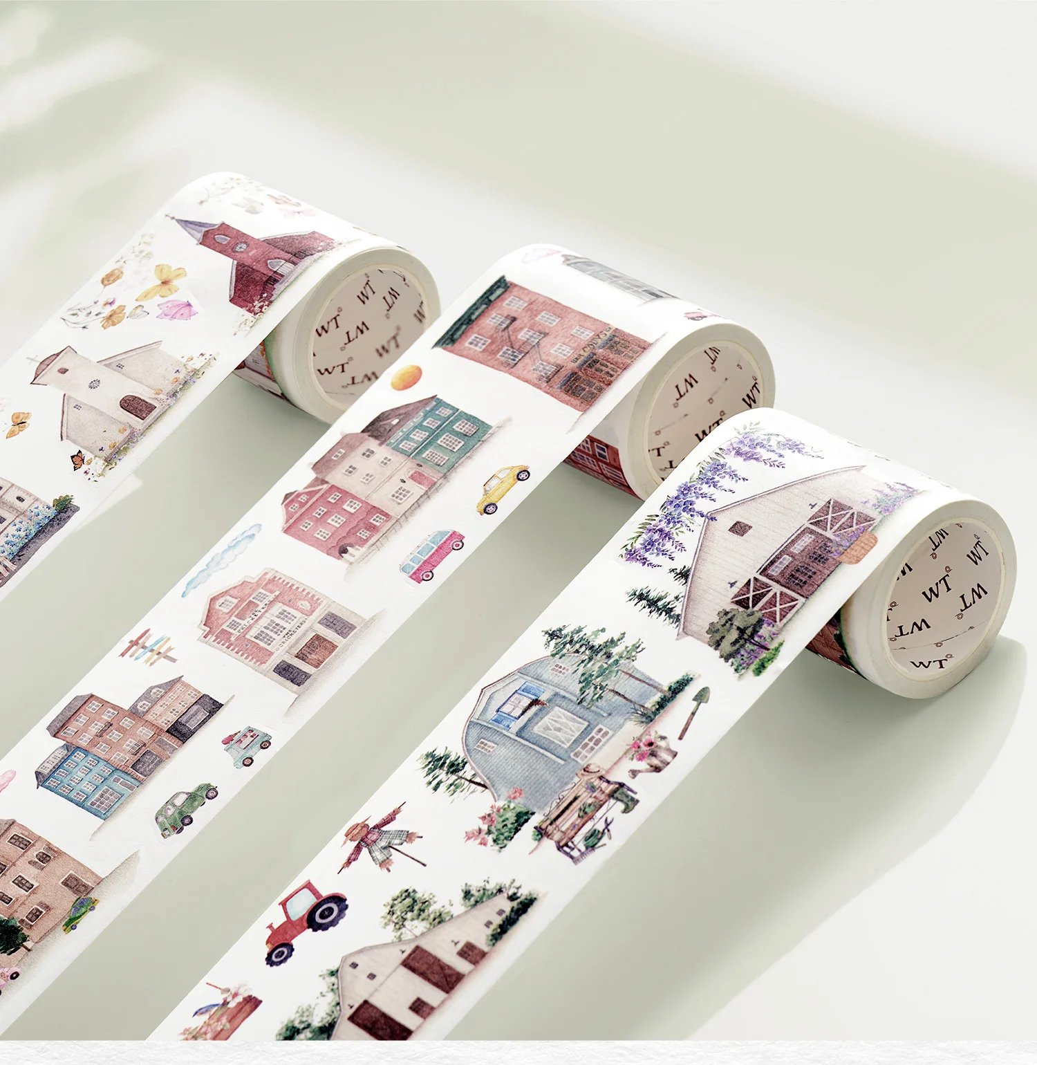 WT A 하우스, 저널 와시 테이프 다이컷팅 동화 스타일 DIY