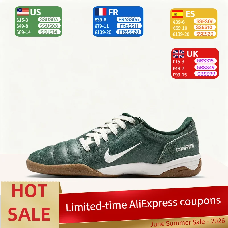 Nike Total 90 III: Botines de fútbol de caña baja para hombre, minimalistas, cómodos, elegantes, modernos, antideslizantes y duraderos – Verde IH2090-300