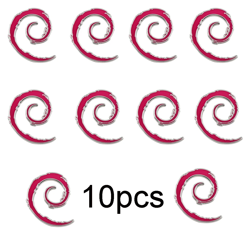 Debian Emaille-Pin Open-Source-Betriebssystem Logo Brosche Roter Wirbel Anstecknadel Revers-Pins Rucksack Programmierer Geek Fans Geschenk – Detail 10