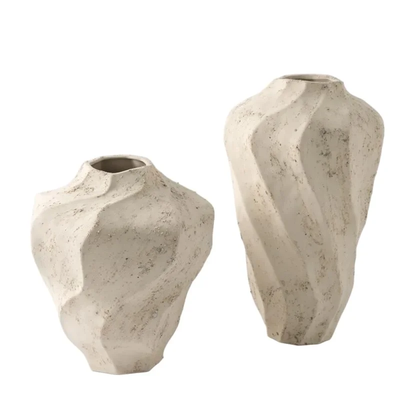 

Ceramic ornaments light luxury high sense wabi sandy wind art vase