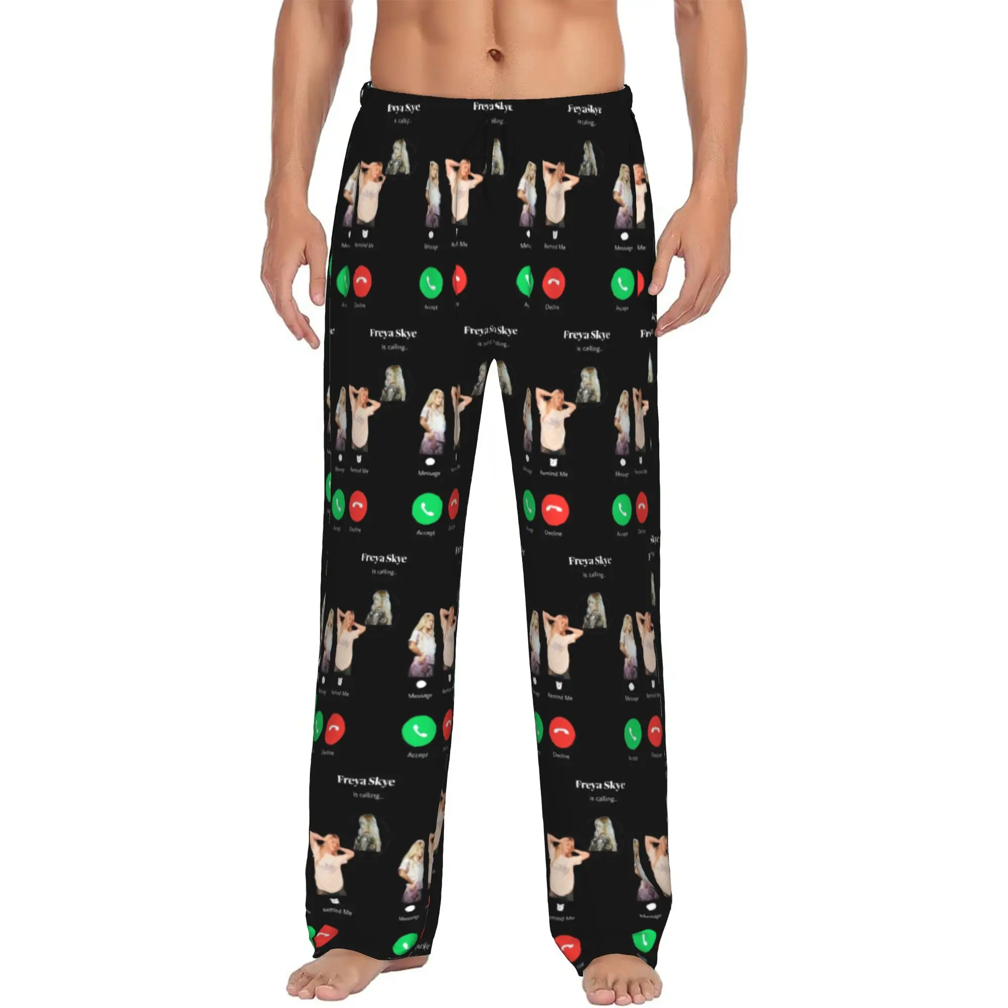 

Custom F-Freya Skye Singer Star Pajama Pants Men's Lounge Sleep Drawstring Sleepwear Bottoms with Pockets