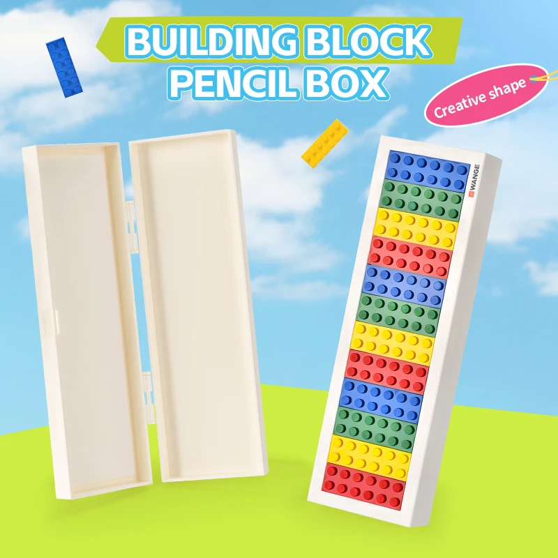 

Building Block Stationery Set - Miniature Ruler and Pencil Case with Drill Pen Knife, Perfect for Kids Aged 6-12, Encouraging Cr