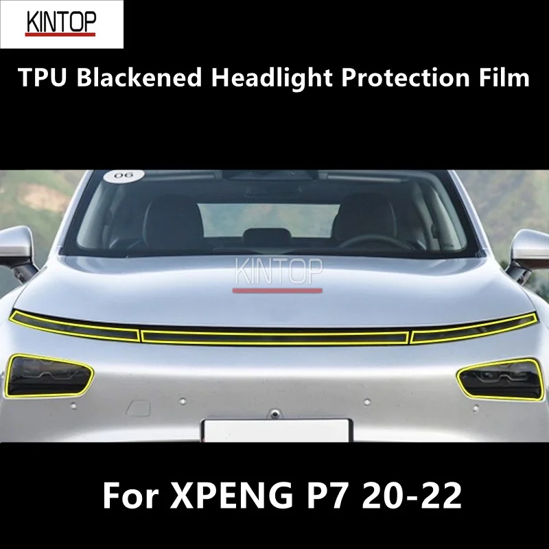 

For XPENG P7 20-22 TPU Blackened Headlight Protective Film, Headlight Protection,Film Modification