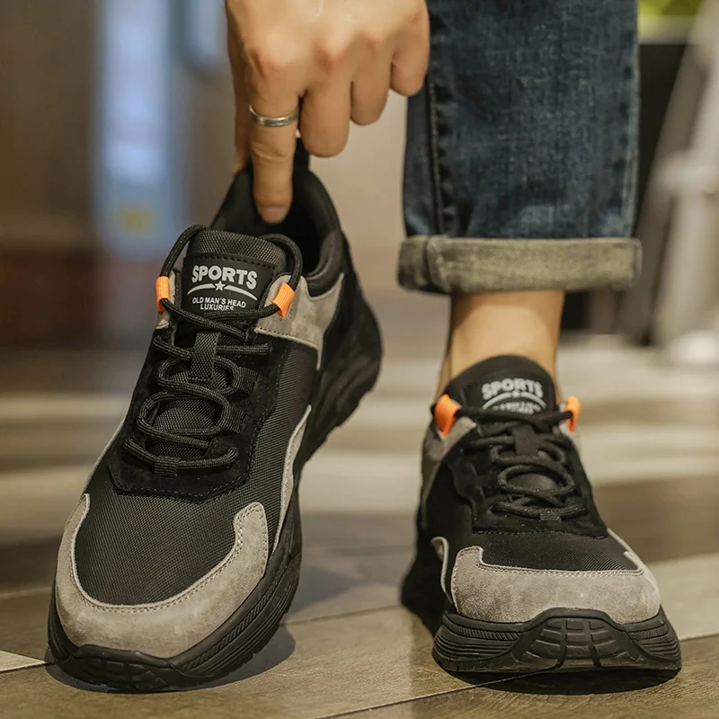 Męskie modne, sportowe buty na jesień i zimę, podwyższające, w stylu samurajskim, dla taty, trendy, odporne na ścieranie...