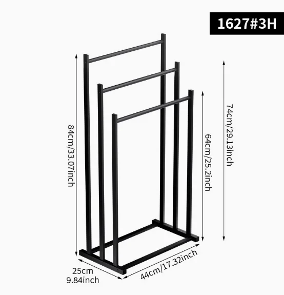 

Вертикальная вешалка для полотенец с 3 барами, металлический органайзер для ванной комнаты без настенного крепления, многофункциональный держатель для полотенец для дома