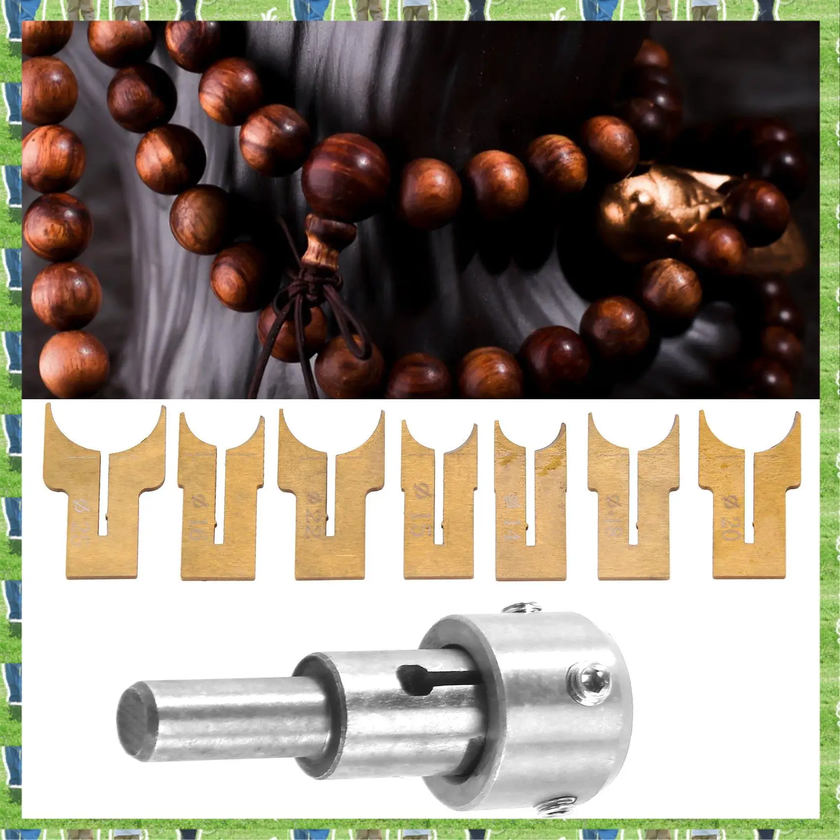 

FTS Wooden Beads Drill Bit Ball Blade Milling Cutter Set 24Pcs Cemented Carbide Spherical Buddha Beads Woodworking Tool Kit