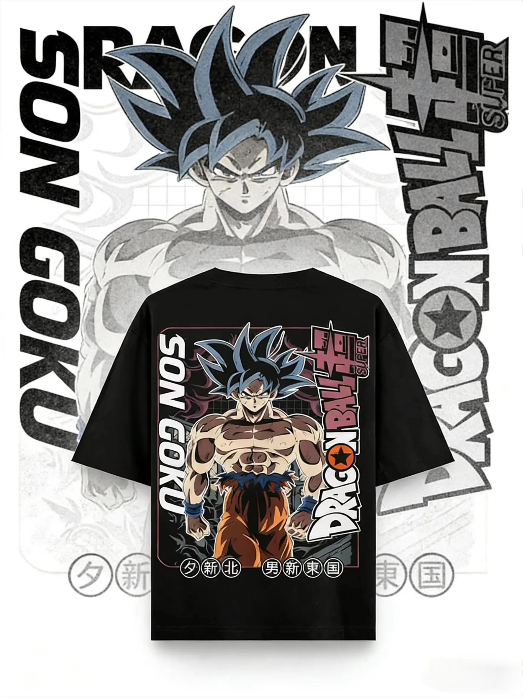 

2026 New Summer Dragon Ball Son Goku Pure Cotton T-shirt, Retro Harajuku Oversized Unisex Kids Tee with Anime Print Unisex Y2k
