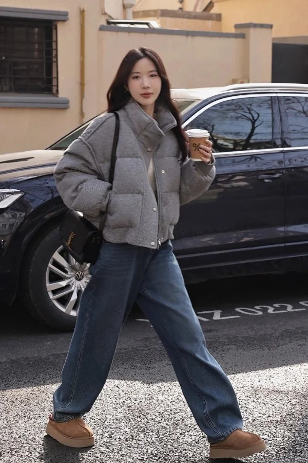 Short Cotton-padded Jacket Coat Female 2025 Winter Korean Version of Loose Lazy Padded Collar Coat