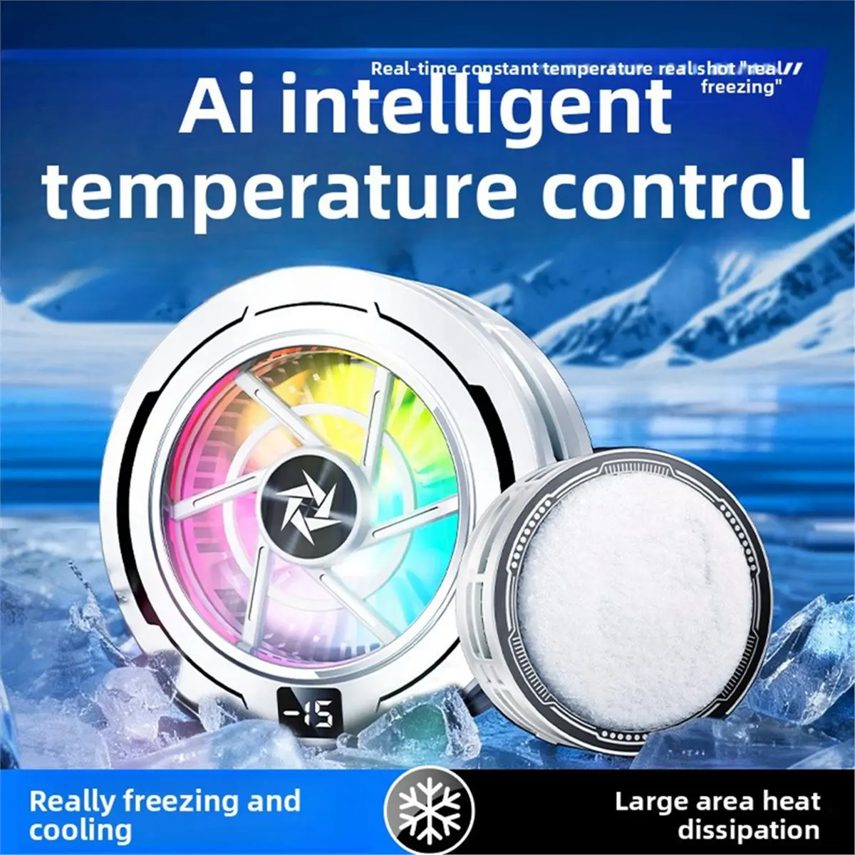 (A99Z] Phone Heat Mobile Phone Cooler Digital Display Semiconductor Cooling Icing Cooling Gaming Live Silent Operation