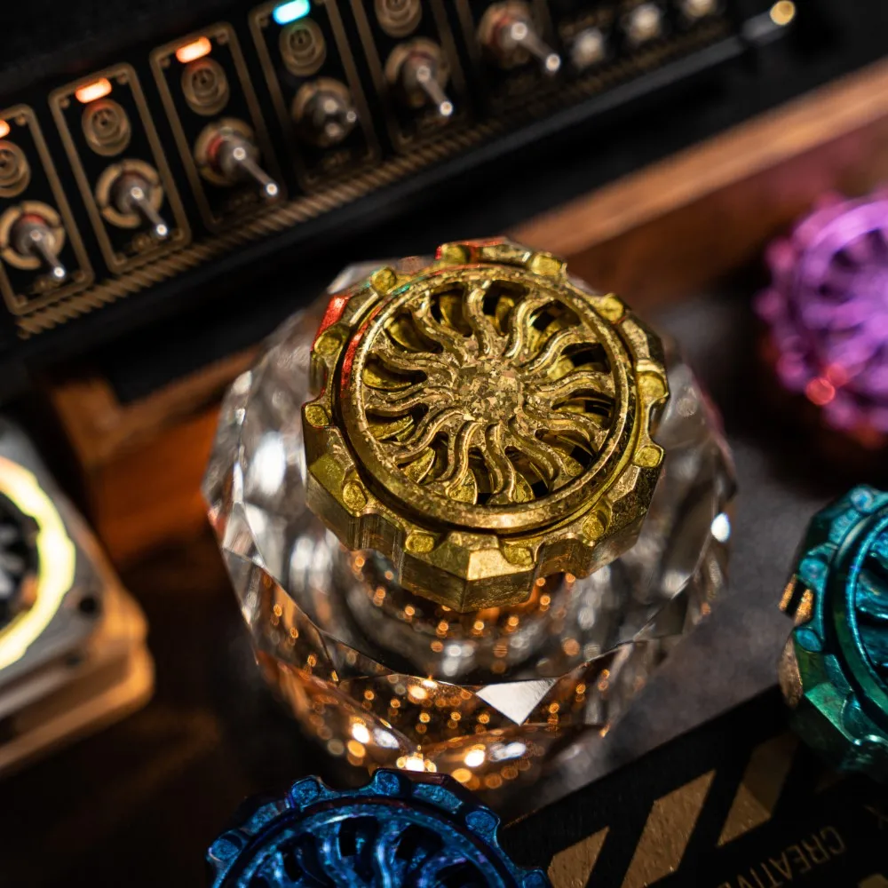 9 HAND EDC Ice Crystal Titanium ENGINE Limited Edition 99 Fidget Spinner Adult Sensory Toys Multi-blade Fidget Spinner