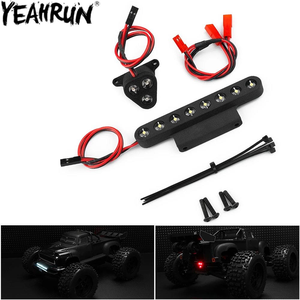

YEAHRUN RC Car LED Lights Set Front Rear Spotlight Headlights Taillights for A-rrma 1/8 Notorious 6S V6 BLX Upgrade Parts