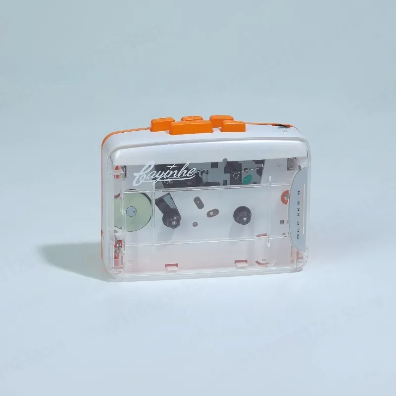 Portable Transparent Cover Cassette Walkman With Headphones Radio Tape Player For English Play Support Customization