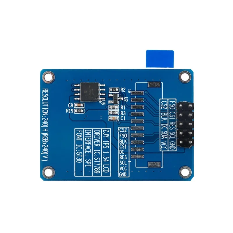 IPS colorido TFT Display Module, IPS, HD, 240x240, 240x240, SPI Interface, ST7789, Driver Font Library, 1.54"