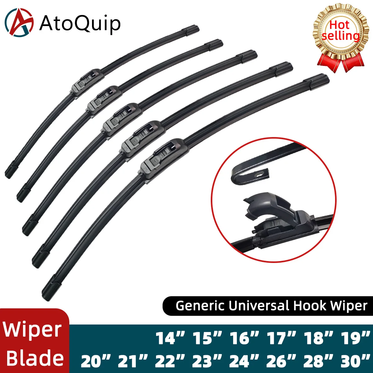 J Hook U General Car Wiper Blades for Front Windshield 14