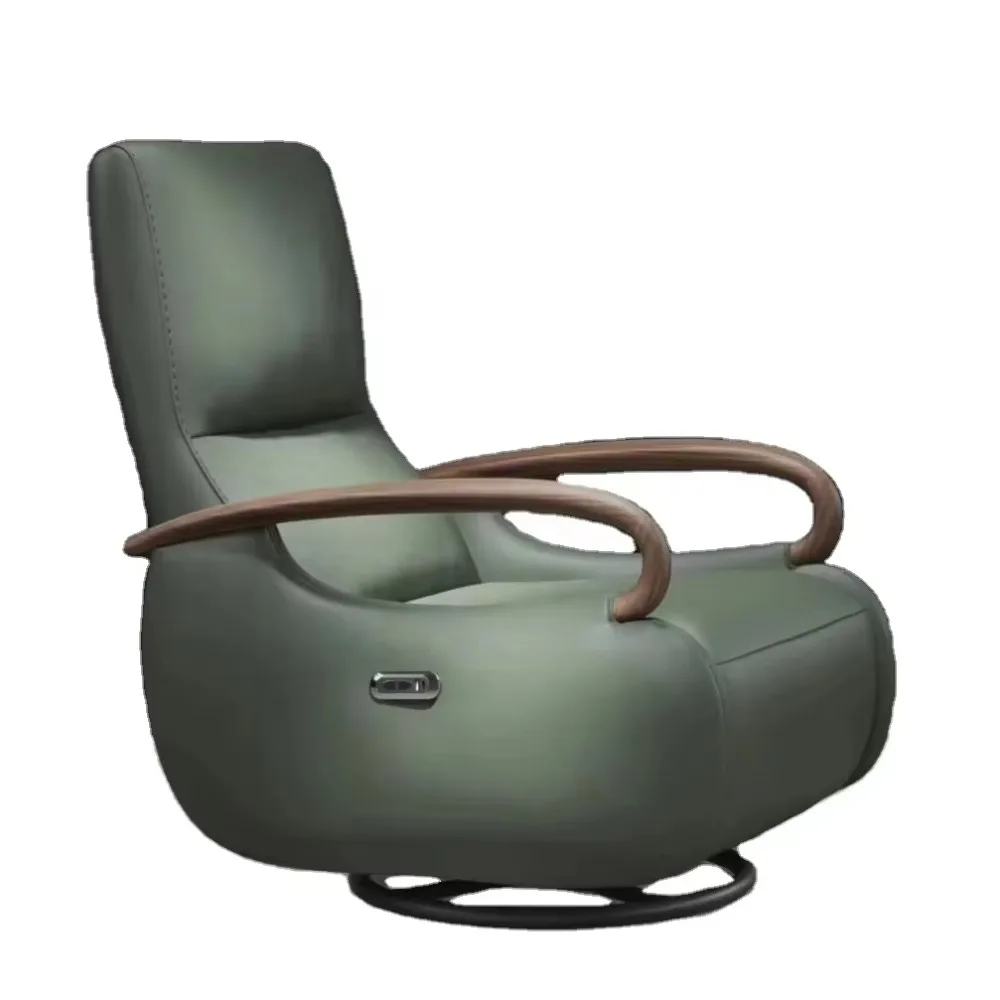 Electric microfiber fabric chaise longue for living room furniture with massage and heating function