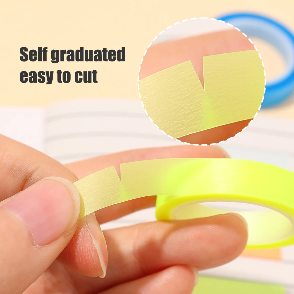 5/1 Roll Transparent Fluorescent Index Tabs Tape Flags 5m Sticky Note Stickers Stationery Children Gift School Office Supplies