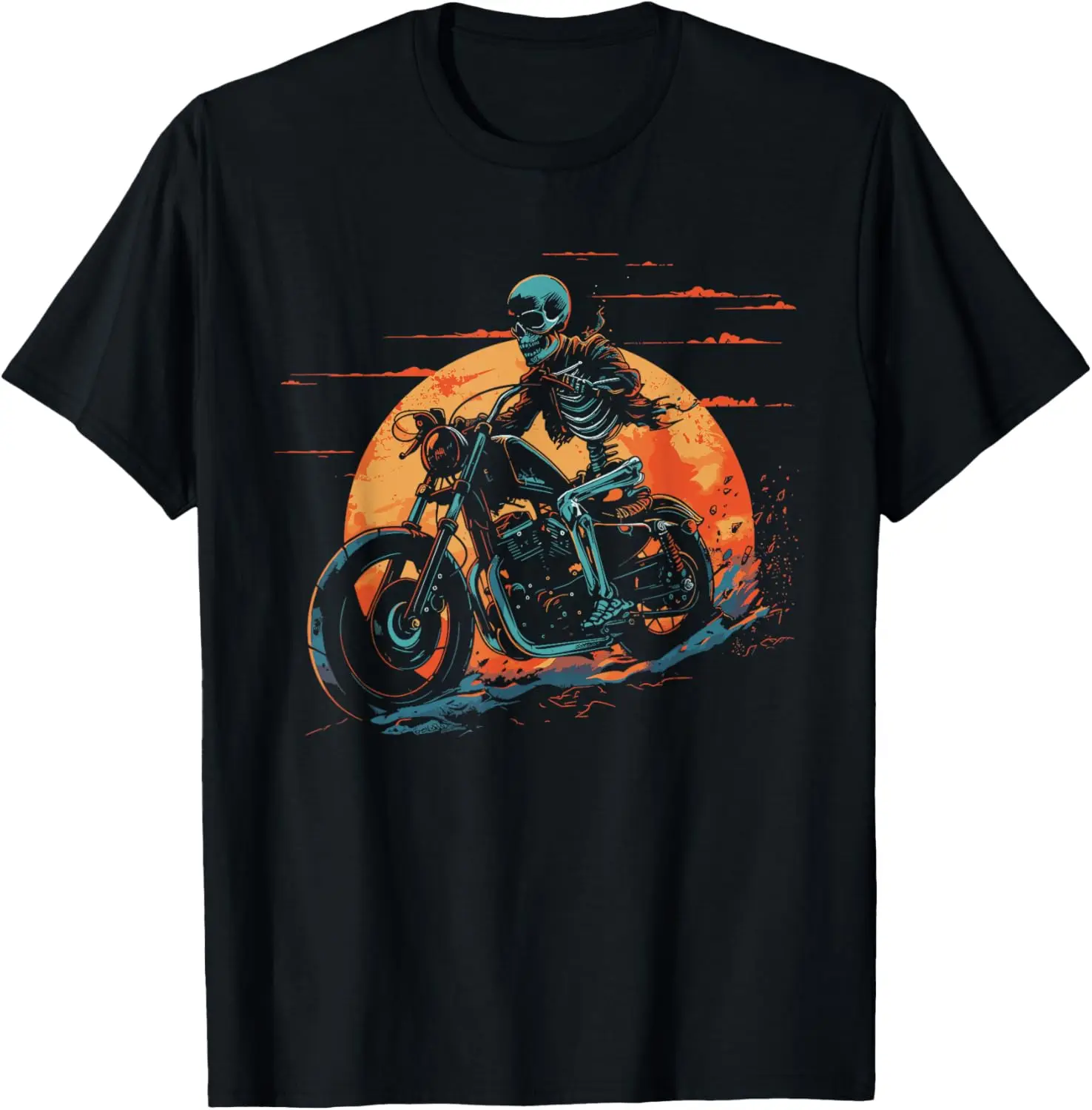 

Мотоциклетный скелет Motorbiker — мотоциклетная футболка с черепом